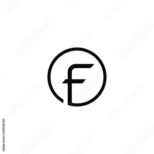 Circular featuring a stylized letter f monogram on a white background