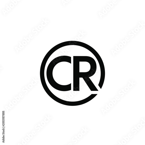 Circular featuring the letters cr in bold black font on a white background