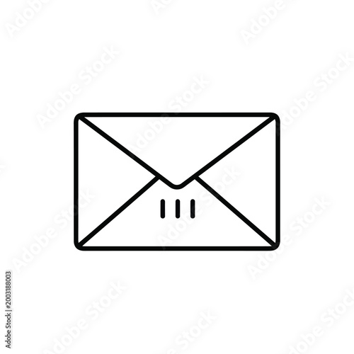 Simple black outline envelope for email communication