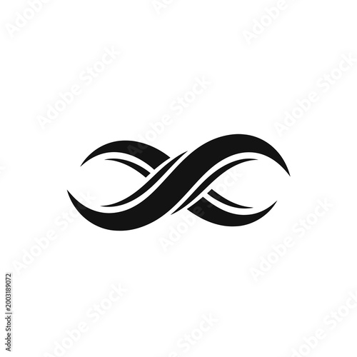 Black infinity symbol with smooth curves