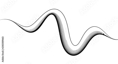 Black wavy line with gradient effect