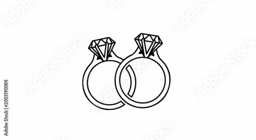Two diamond rings interlinked
