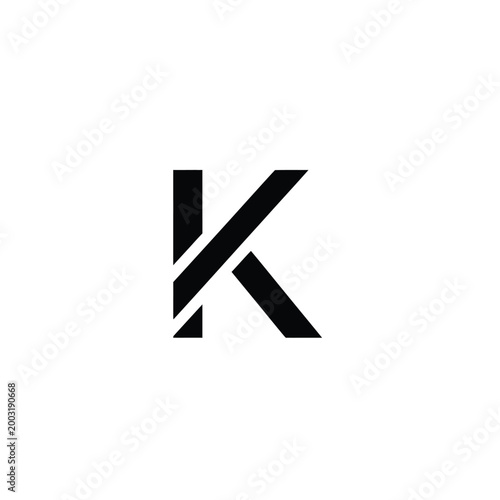 Geometric letter k with sharp angular lines and minimalist black typography