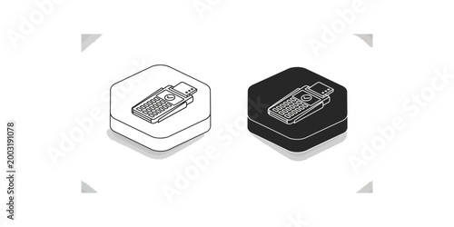 Isometric illustration of a memory card and its secure or encrypted version
