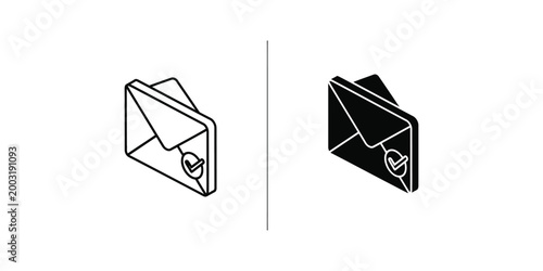 Comparison of unread and read email notifications in folder icons