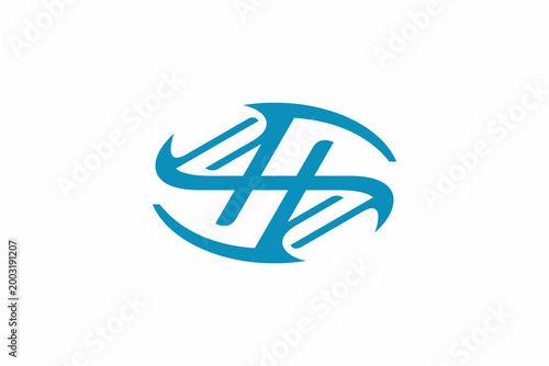 Letter H Circular DNA Logo
