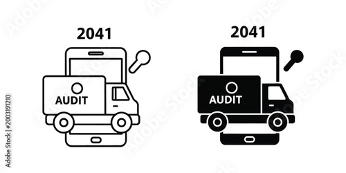 Mobile audit interface comparison between light and dark modes on a smartphone