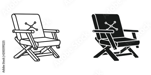 Comparison of folding chairs with different seat fabric designs
