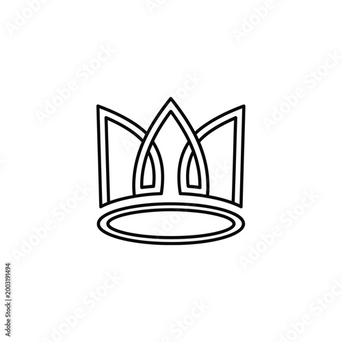 Stylized crown symbol with thin black outlines on a plain white background
