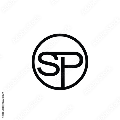 Minimalist black circular featuring the letters sp in a sans serif font style