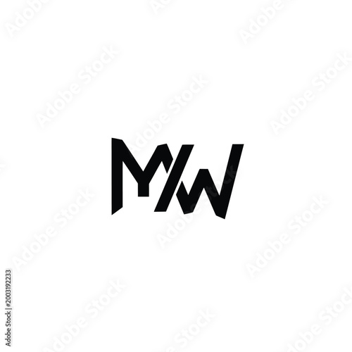 Stylized lettering featuring interconnected m and w characters in black