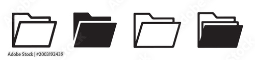 Minimalist folder icons in different weights and styles for document organization and web interface.