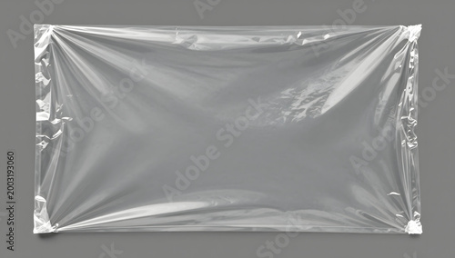 Transparent Plastic Wrap: A close-up shot of a clear plastic wrap.