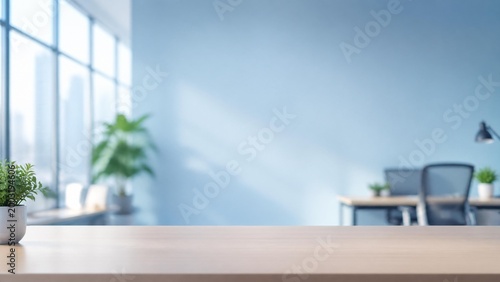 Blurred Modern Office Workspace For Presentation Background