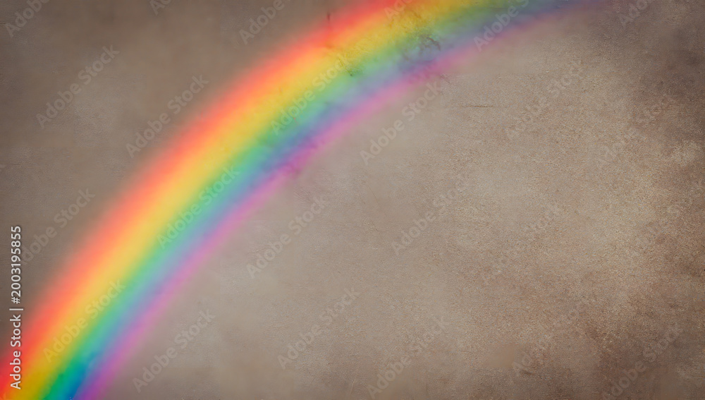 Fototapeta premium Vibrant Arc: An eye-catching rainbow appears in a cloudy sky after a rain shower.