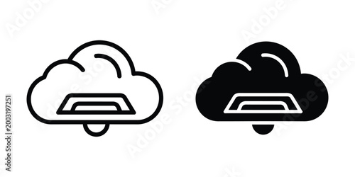 Comparison of cloud storage icons with different styles and color schemes