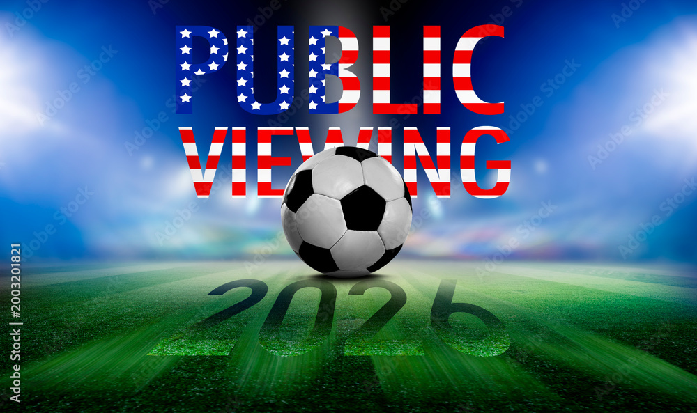 Naklejka premium Fussball Meisterschaft 2026 Public Viewing