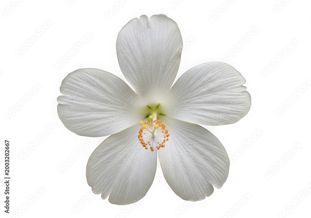 Fototapeta premium Delicate white flower with a vibrant yellow center isolated on transparent background