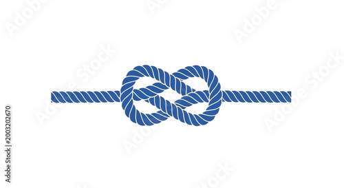 Foto Blue Rope Knot Closeup Detail.