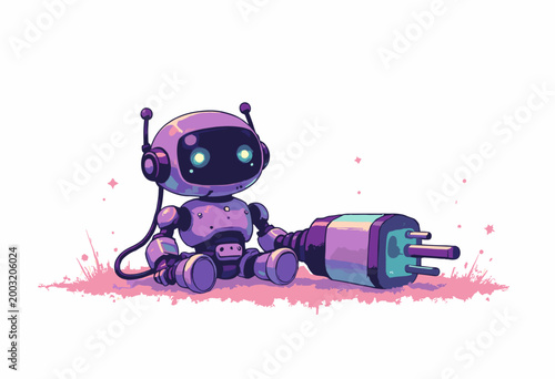 Page not found concept sleeping robot