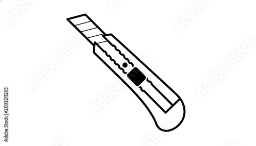 Quadro em tela Utility knife, cutter tool, blade instrument, vector graphic