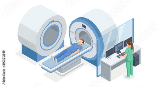 A patient calmly positioned for an MRI scan in a medical facility, illustrating the importance of advanced imaging technology in modern healthcare diagnostics.