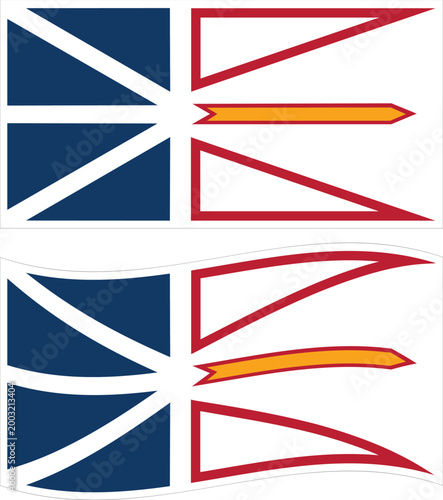 flag of Newfoundland and Labrador on white background. Newfoundland and Labrador country flag. Waving flag of Newfoundland and Labrador. flat style.