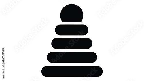 Baby stacking ring toy icon, simple vector illustration of a classic educational toy for infants and toddlers