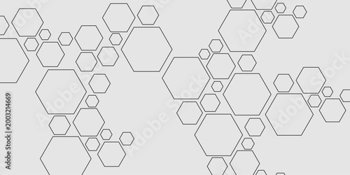Photos White and grey technology hexagonal stoke background