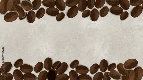 Zoom in zoom out Coffee Beans on Clean Background Animation 4K