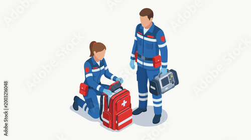Vászonkép This impactful image portrays an emergency medical team preparing for action, emphasizing the importance of healthcare, first responders, and lifesaving services