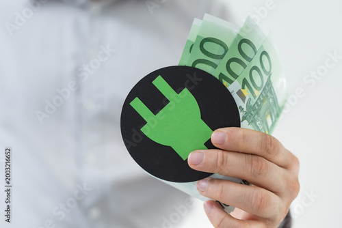 Close up of hand holding eu...