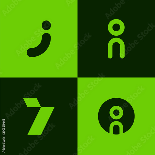 Minimalist Letter I Logo Bundle Modern Alphabet Typography Brand Identity Clean Vector Set