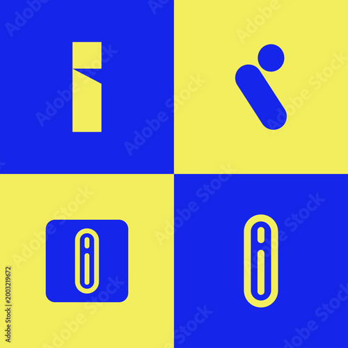 Minimalist Letter I Logo Bundle Modern Alphabet Typography Brand Identity Clean Vector Set