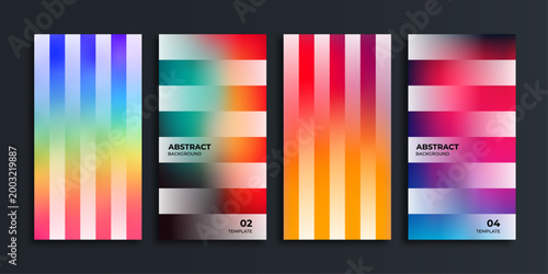 Abstract gradient stripes a colorful modern art composition