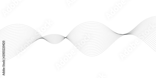 abstract creative black blend wavy line art on transparent background.