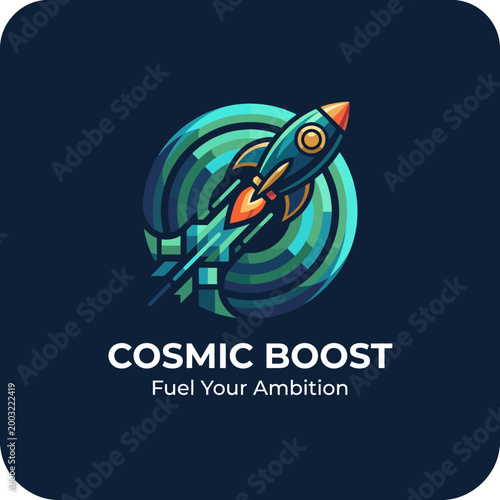Foto An impressive rocket illustration symbolizing ambition, exploration, and growth, set against a compelling backdrop, embodying innovation and forward-thinking
