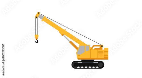 Construction Crane - Yellow Mobile Heavy Machinery