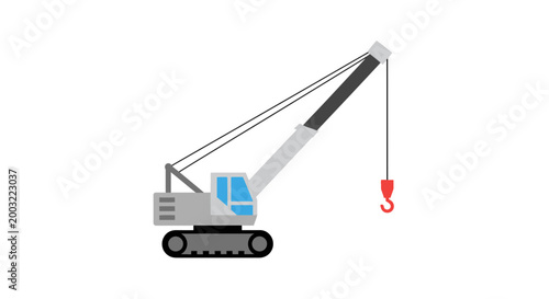 Construction Crane Machine Vector Illustration