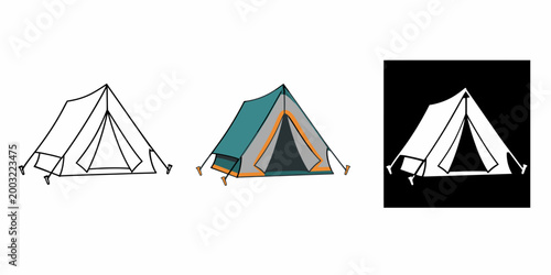 Comparing Tent Designs in Various Styles and Colors Outdoors