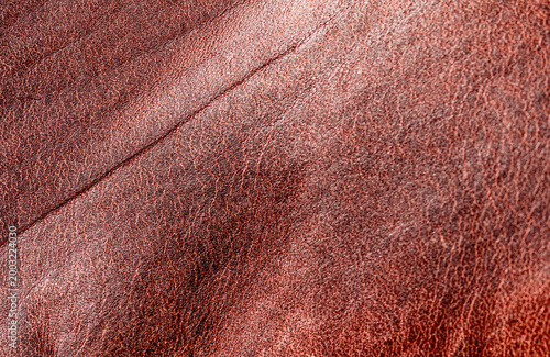 Close-up of brown leather t...