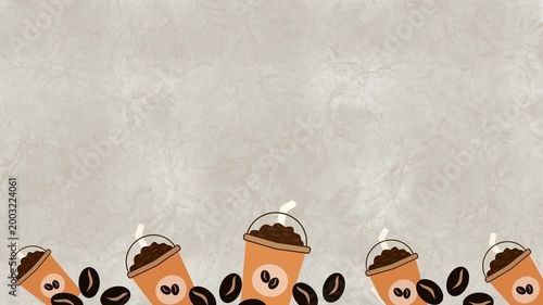 4k Animated Coffee Themed Frame for Cafe Promos - Wiggling Brewing Accessories