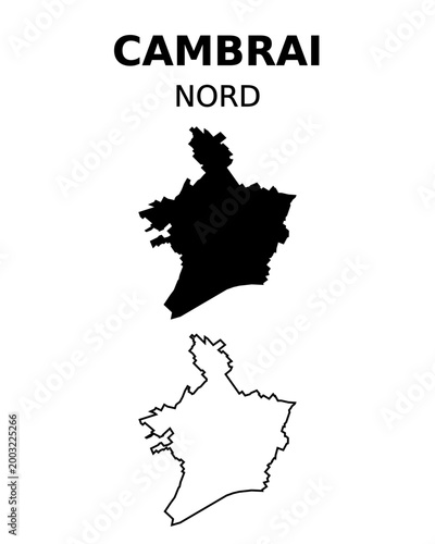Vector map of administrative boundaries of Cambrai, France	