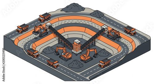 Toy Race Car Track with Multiple Vehicles and Curves.