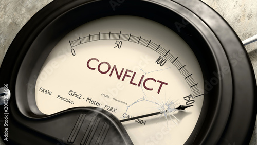 Photos Conflict meter showing high levels of conflict