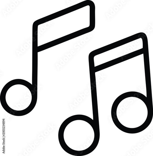 music note icon set black line art on white background high quality professional detailed modern elegant stylish clean crisp vibrant colorful