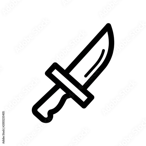 A sharp, clean, line-art illustration of a kitchen knife, perfect for cooking or culinary themes
