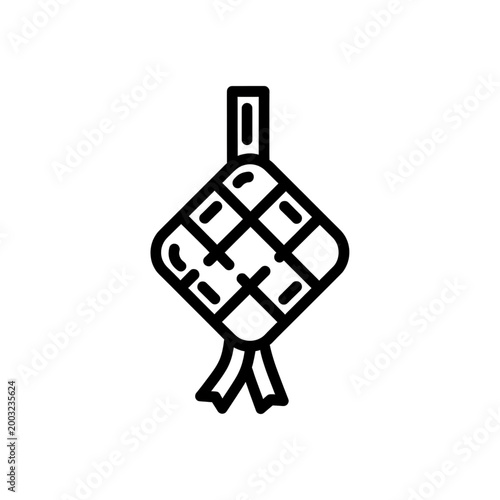 Ketupat icon representing traditional food and cultural celebrations, often associated with festivals like Eid