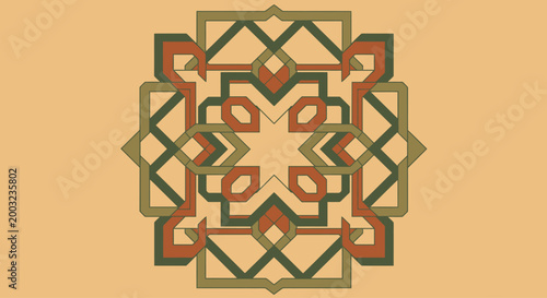 Geometric Pattern Design with Orange Background