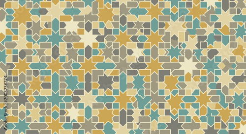 Vibrant mosaic stars pattern background texture